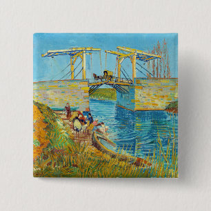 Vincent van Gogh - Langlois Bridge at Arles #1 Button