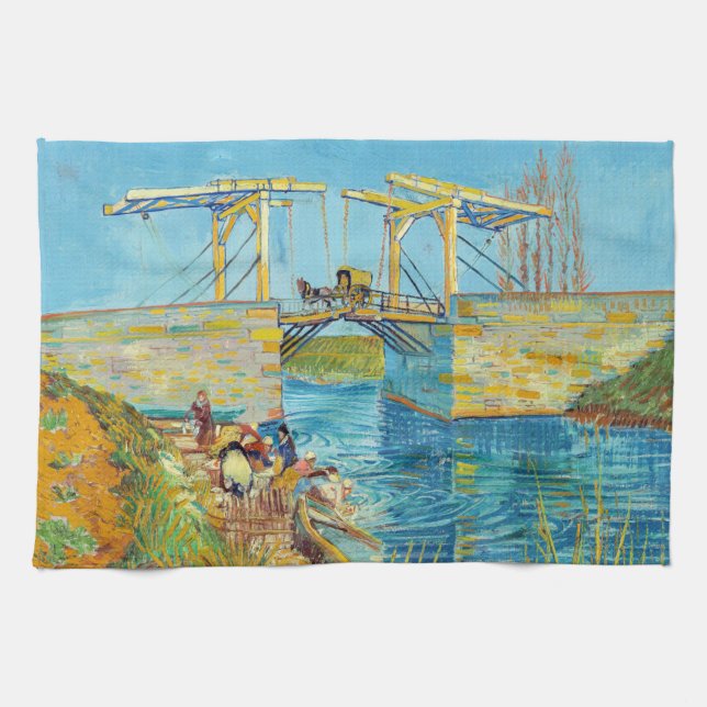 Vincent van Gogh - Langlois Bridge at Arles #1 Kitchen Towel (Horizontal)