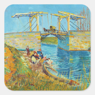 Vincent van Gogh - Langlois Bridge at Arles #1 Square Sticker