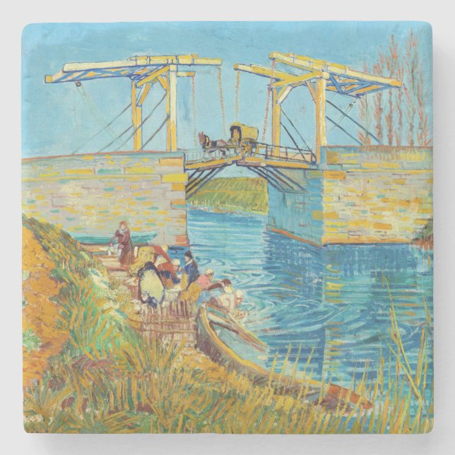 Vincent van Gogh - Langlois Bridge at Arles #1 Stone Coaster (Front)