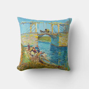 Vincent van Gogh - Langlois Bridge at Arles #1 Throw Pillow