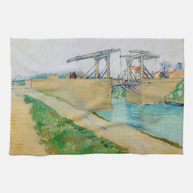 Vincent van Gogh - Langlois Bridge at Arles #2 Kitchen Towel (Horizontal)