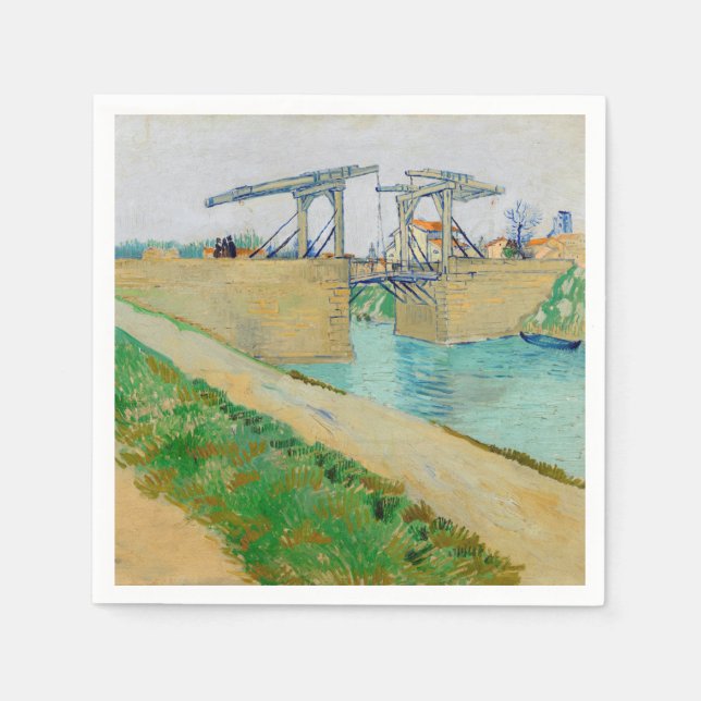 Vincent van Gogh - Langlois Bridge at Arles #2 Napkins (Front)