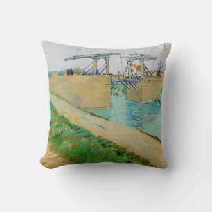 Vincent van Gogh - Langlois Bridge at Arles #2 Throw Pillow