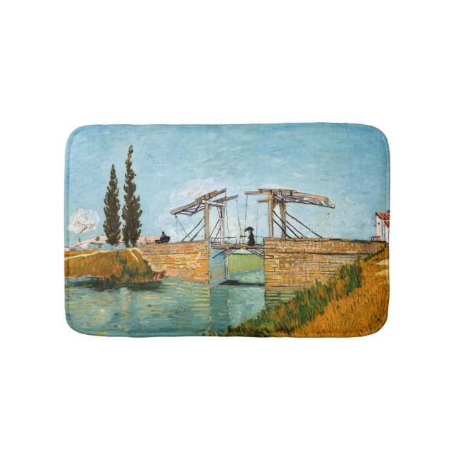 Vincent van Gogh - Langlois Bridge at Arles #3 Bath Mat (Front)
