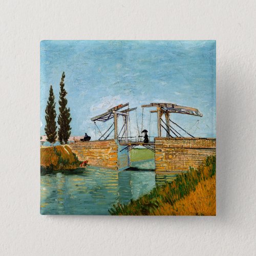 Vincent van Gogh _ Langlois Bridge at Arles 3 Button