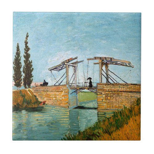 Vincent van Gogh _ Langlois Bridge at Arles 3 Ceramic Tile