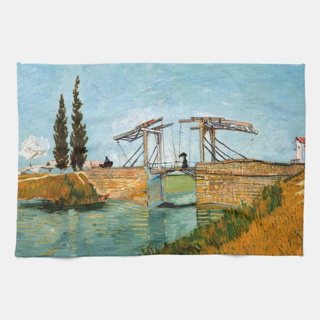 Vincent van Gogh - Langlois Bridge at Arles #3 Kitchen Towel (Horizontal)