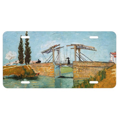 Vincent van Gogh _ Langlois Bridge at Arles 3 License Plate