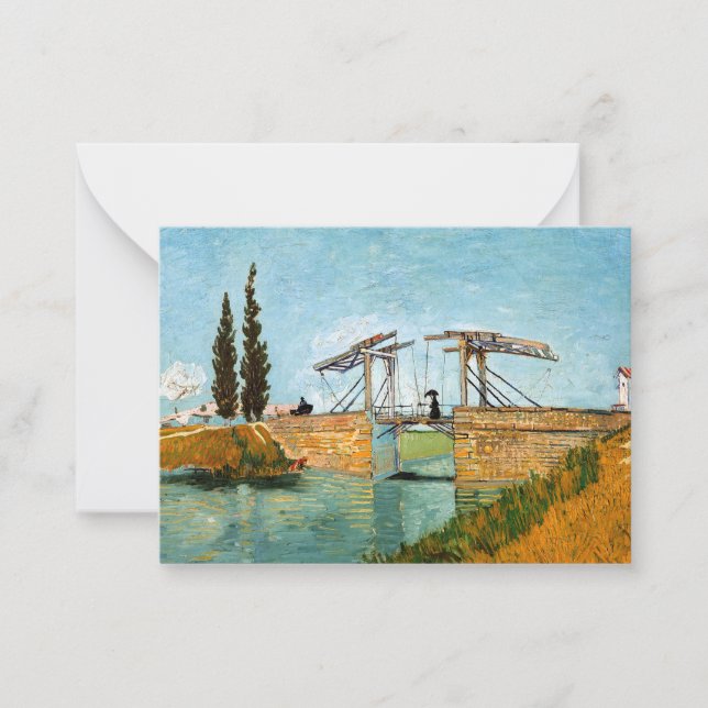 Vincent van Gogh - Langlois Bridge at Arles #3 Note Card (Front)