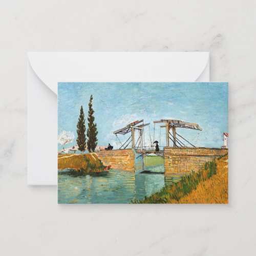 Vincent van Gogh _ Langlois Bridge at Arles 3 Note Card