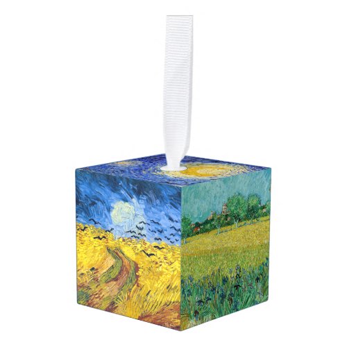 Vincent Van Gogh _ Lanscapes Selection Cube Ornament