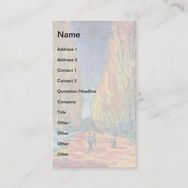 Vincent Van Gogh - Les Alyscamps Business Card (Front)