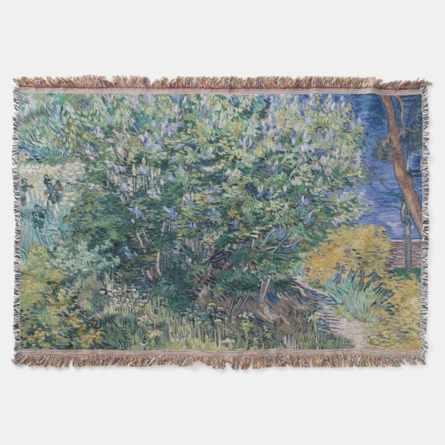 Vincent Van Gogh - Lilac Bush Throw Blanket (Front)