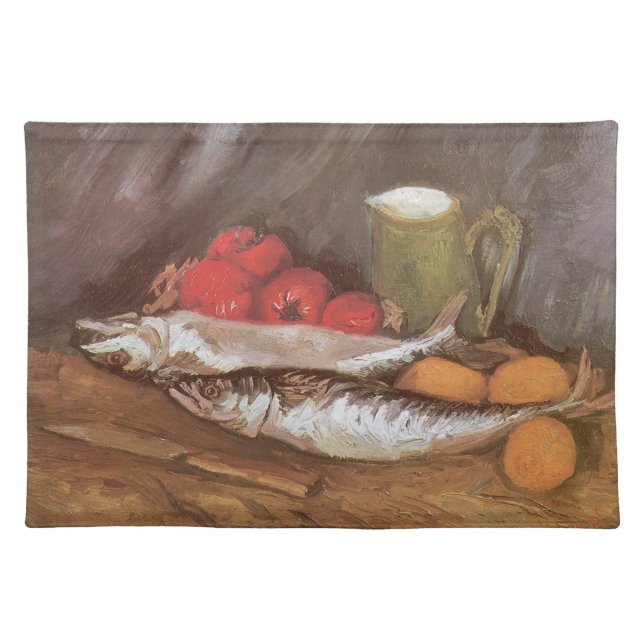 Vincent van Gogh - Mackerels, Lemons and Tomatoes Cloth Placemat (Front)
