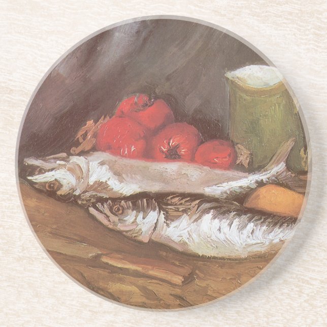 Vincent van Gogh - Mackerels, Lemons and Tomatoes Drink Coaster (Front)