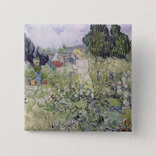 Vincent van Gogh  Mademoiselle Gachet in garden Pinback Button