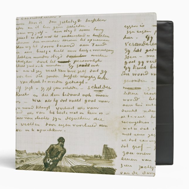 Vincent van Gogh | Man pulling a harrow 3 Ring Binder (Front/Inside)