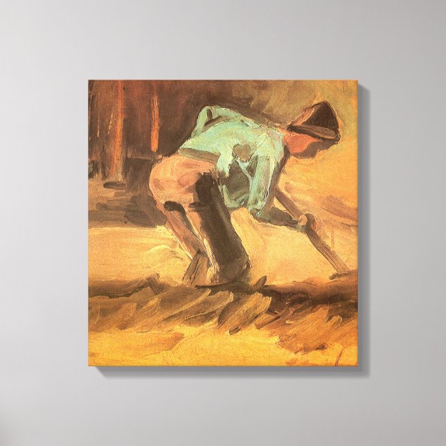 Vincent van Gogh - Man Stooping w Stick or Spade Canvas Print (Front)