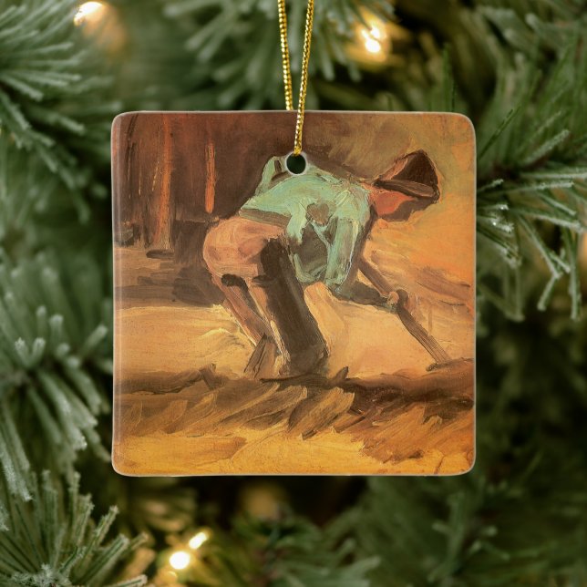 Vincent van Gogh - Man Stooping w Stick or Spade Ceramic Ornament (Tree)