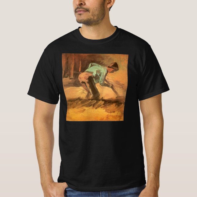 Vincent van Gogh - Man Stooping w Stick or Spade T-Shirt (Front)