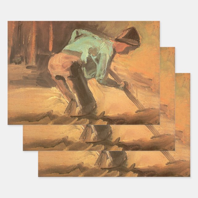 Vincent van Gogh - Man Stooping w Stick or Spade Wrapping Paper Sheets (Set)