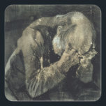 Vincent van Gogh | Man with his head in his hands Square Sticker<br><div class="desc">Man with his head in his hands | by Vincent van Gogh | Art Location: Rijksmuseum Kroller-Muller,  Otterlo,  Netherlands | Dutch Artist | Image Collection Number: XTD68231</div>