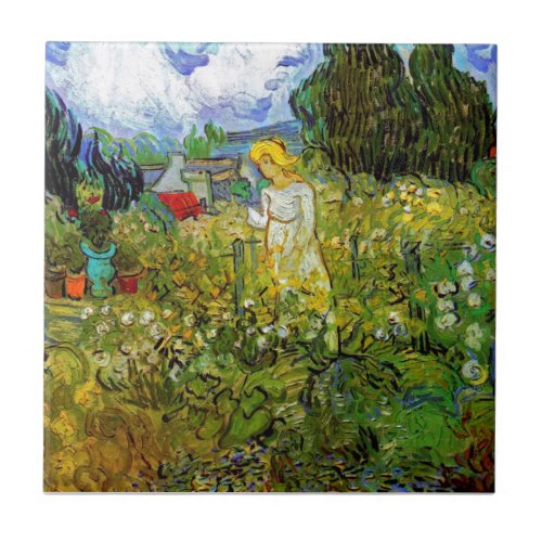 Vincent Van Gogh _ Marguerite Gachet In The Garden Ceramic Tile