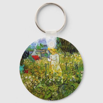 Vincent Van Gogh - Marguerite Gachet In The Garden Keychain by ArtLoversCafe at Zazzle