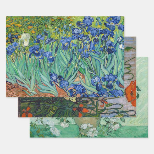 Vincent Van Gogh - Masterpieces Flowers Selection Wrapping Paper Sheets (Set)