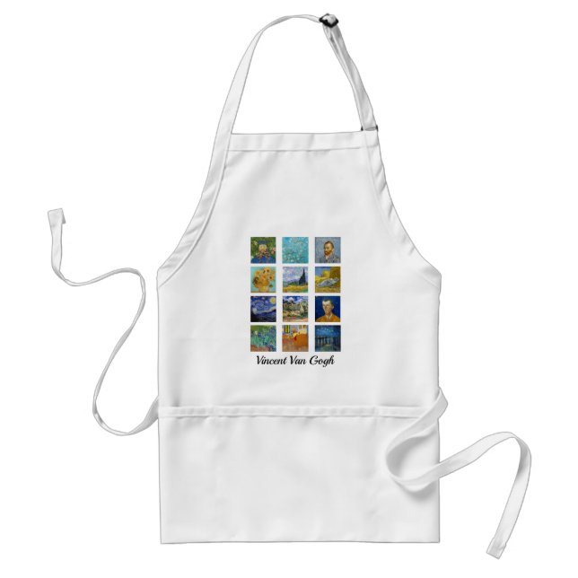 Vincent Van Gogh - Masterpieces Grid Adult Apron (Front)