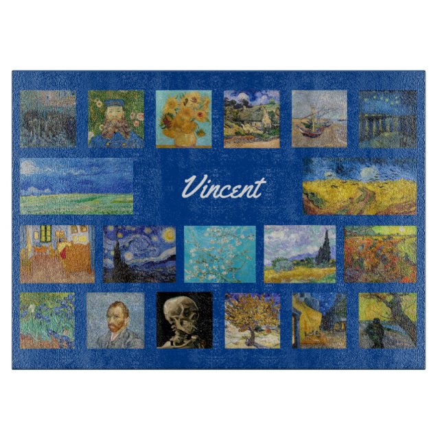 Vincent Van Gogh - Masterpieces Grid Cutting Board (Front)