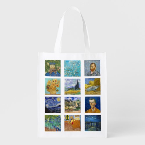 Vincent Van Gogh _ Masterpieces Grid Grocery Bag