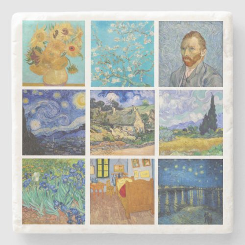 Vincent Van Gogh _ Masterpieces Grid Stone Coaster