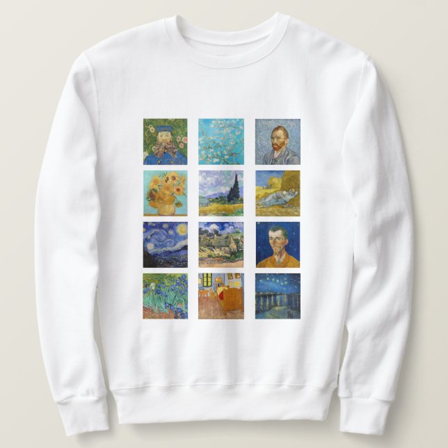 Vincent Van Gogh - Masterpieces Grid Sweatshirt (Design Front)
