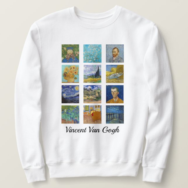 Vincent Van Gogh - Masterpieces Grid Sweatshirt (Design Front)