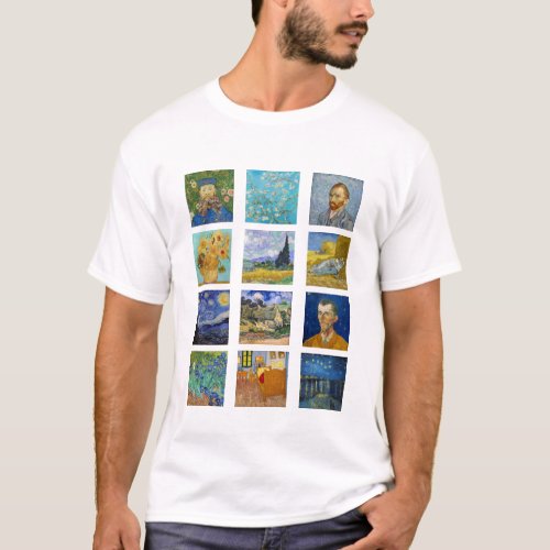 Vincent Van Gogh _ Masterpieces Grid T_Shirt