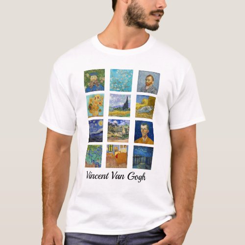 Vincent Van Gogh _ Masterpieces Grid T_Shirt