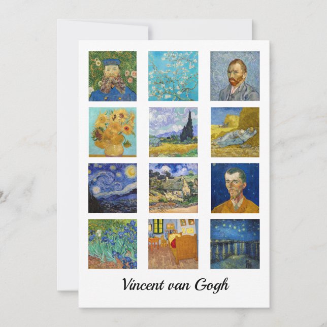 Vincent Van Gogh - Masterpieces Grid Thank You Card (Front)