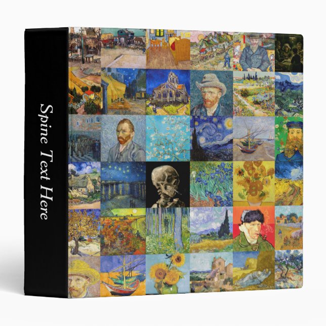 Vincent van Gogh - Masterpieces Mosaic Patchwork 3 Ring Binder (Front/Spine)