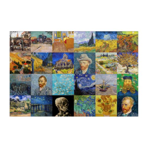 Vincent van Gogh _ Masterpieces Mosaic Patchwork Acrylic Print