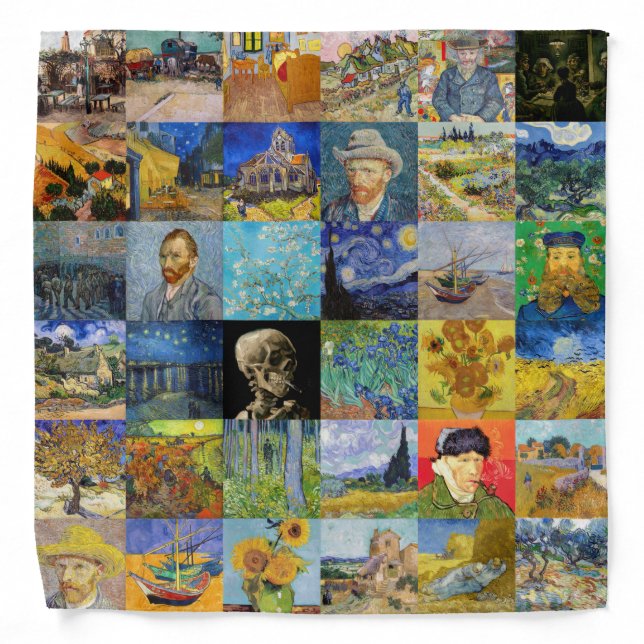 Vincent van Gogh - Masterpieces Mosaic Patchwork Bandana (Front)