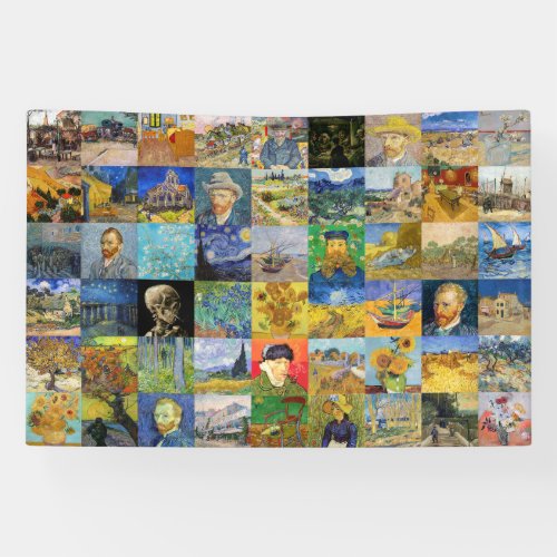 Vincent van Gogh _ Masterpieces Mosaic Patchwork Banner