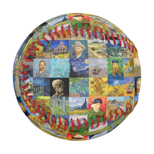 Vincent van Gogh _ Masterpieces Mosaic Patchwork Baseball