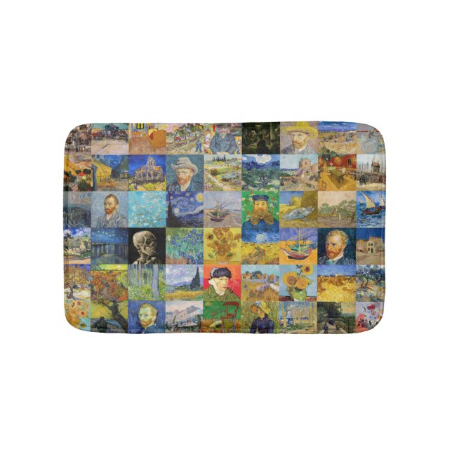 Vincent van Gogh - Masterpieces Mosaic Patchwork Bath Mat (Front)