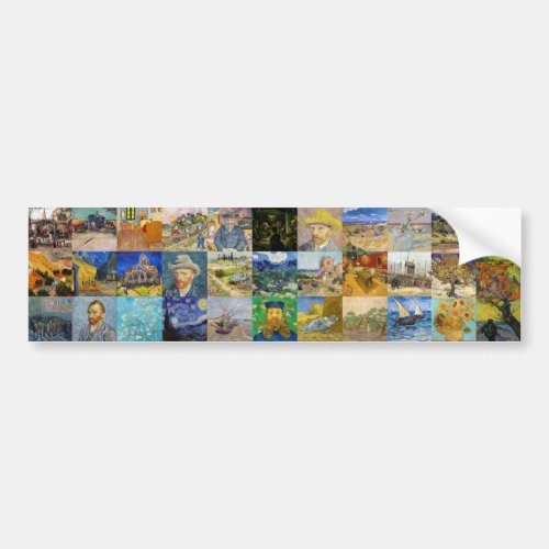 Vincent van Gogh _ Masterpieces Mosaic Patchwork Bumper Sticker