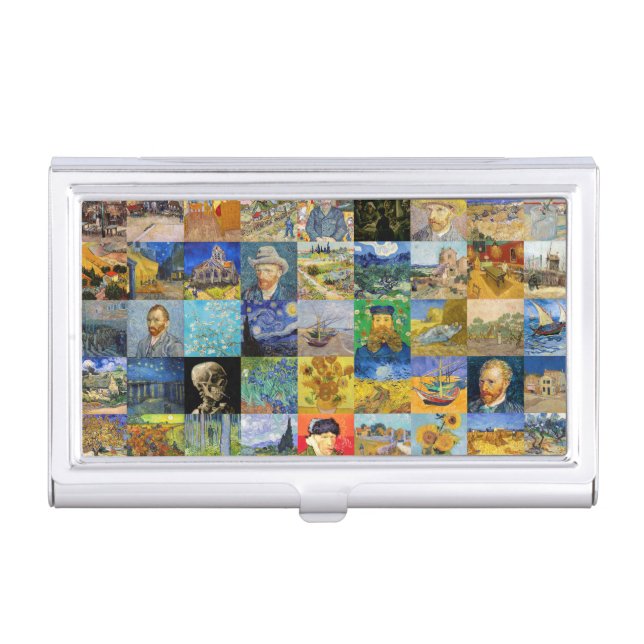 Vincent van Gogh - Masterpieces Mosaic Patchwork Business Card Case (Front)
