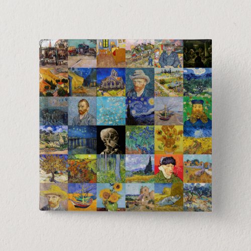 Vincent van Gogh _ Masterpieces Mosaic Patchwork Button