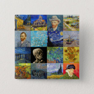 Vincent van Gogh - Masterpieces Mosaic Patchwork Button