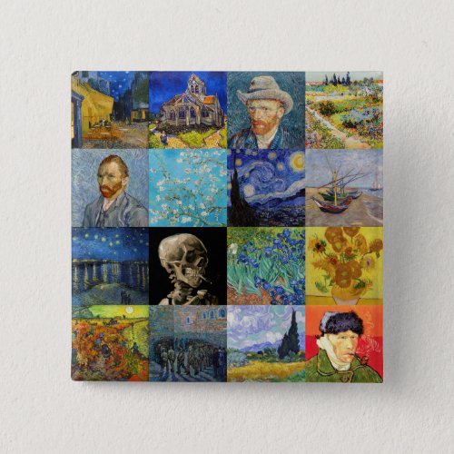 Vincent van Gogh _ Masterpieces Mosaic Patchwork Button